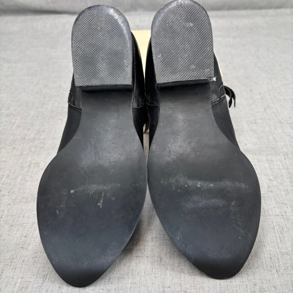 Jeffrey Campbell‎ Crockett Booties Black Leather Zipper Distressed Women's 7.5